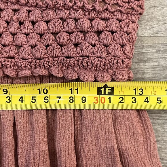 Aeropostale Womens Crocheted Lace V-Neck Fit & Flare Mini Dress Size Medium Rose - Picture 9 of 10